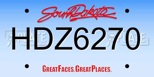 HDZ6270 South Dakota License Plate