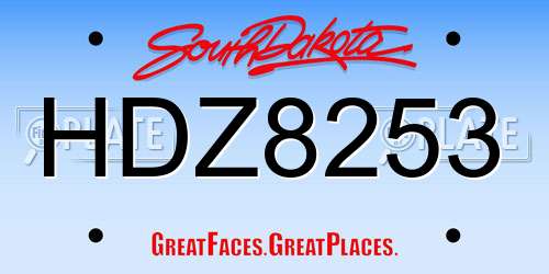 HDZ8253 South Dakota License Plate