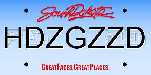 HDZGZZD South Dakota License Plate