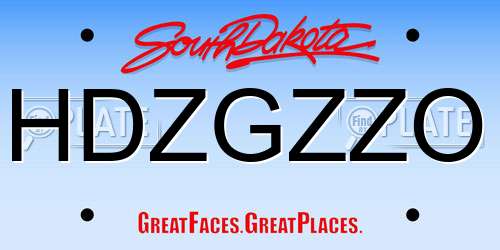 HDZGZZO South Dakota License Plate
