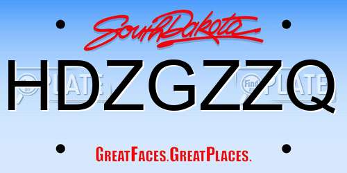 HDZGZZQ South Dakota License Plate