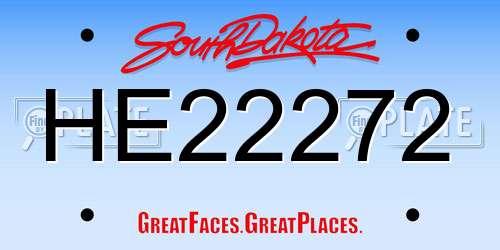 HE22272 South Dakota License Plate