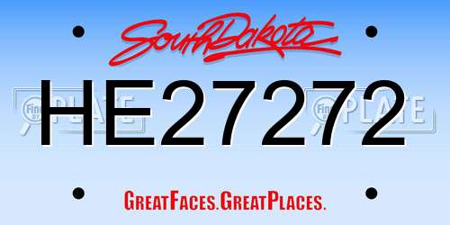 HE27272 South Dakota License Plate
