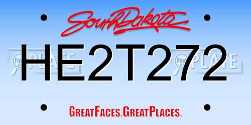 HE2T272 South Dakota License Plate