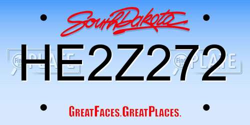 HE2Z272 South Dakota License Plate