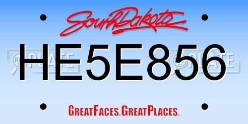 HE5E856 South Dakota License Plate
