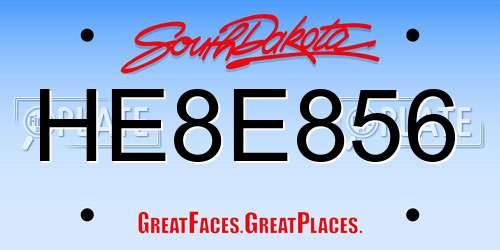 HE8E856 South Dakota License Plate