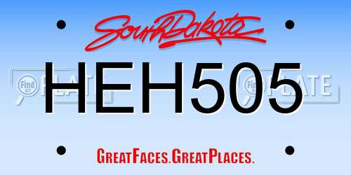 HEH505 South Dakota License Plate