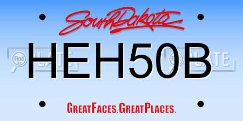 HEH50B South Dakota License Plate