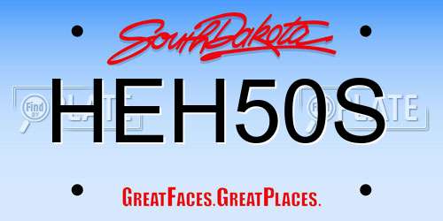 HEH50S South Dakota License Plate