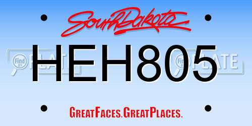 HEH805 South Dakota License Plate