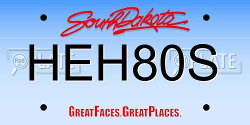 HEH80S South Dakota License Plate