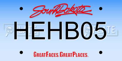 HEHB05 South Dakota License Plate