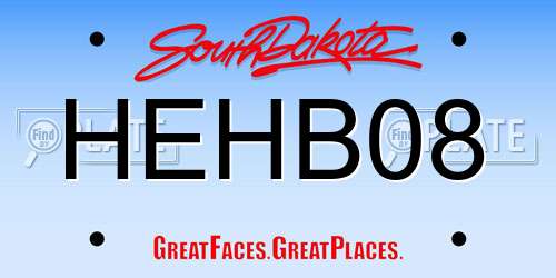 HEHB08 South Dakota License Plate