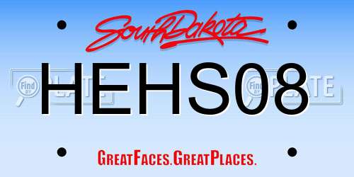 HEHS08 South Dakota License Plate