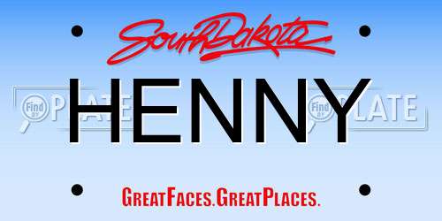 HENNY South Dakota License Plate