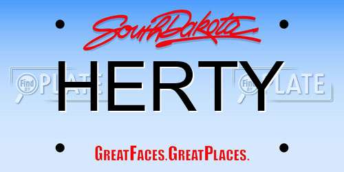 HERTY South Dakota License Plate