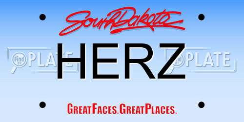 HERZ South Dakota License Plate