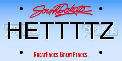 HETTTTZ South Dakota License Plate