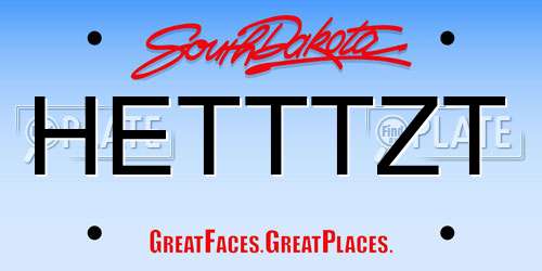 HETTTZT South Dakota License Plate
