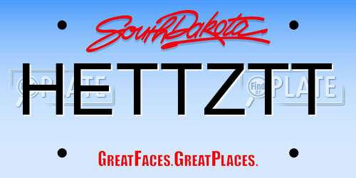 HETTZTT South Dakota License Plate