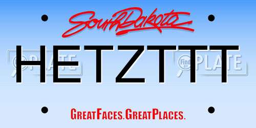 HETZTTT South Dakota License Plate