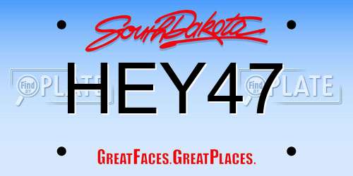 HEY47 South Dakota License Plate