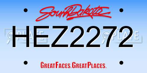HEZ2272 South Dakota License Plate
