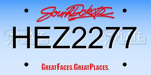 HEZ2277 South Dakota License Plate