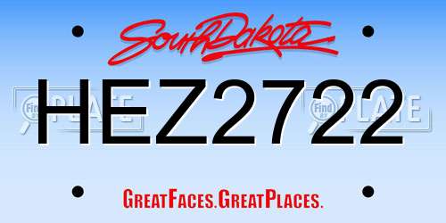 HEZ2722 South Dakota License Plate