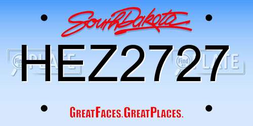 HEZ2727 South Dakota License Plate