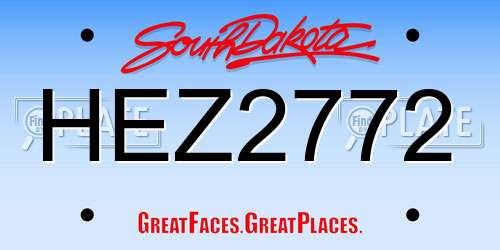 HEZ2772 South Dakota License Plate