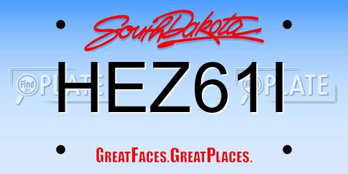 HEZ61I South Dakota License Plate