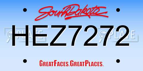 HEZ7272 South Dakota License Plate