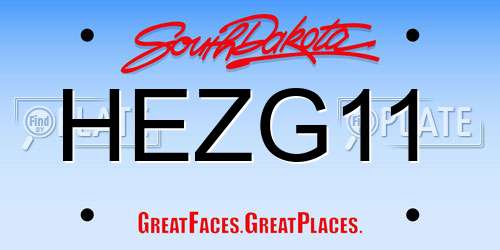 HEZG11 South Dakota License Plate