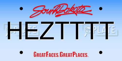 HEZTTTT South Dakota License Plate