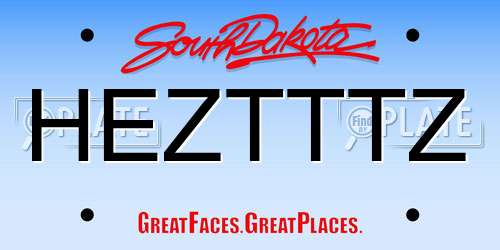 HEZTTTZ South Dakota License Plate
