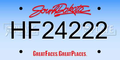 HF24222 South Dakota License Plate
