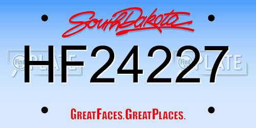 HF24227 South Dakota License Plate