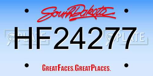 HF24277 South Dakota License Plate