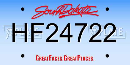 HF24722 South Dakota License Plate