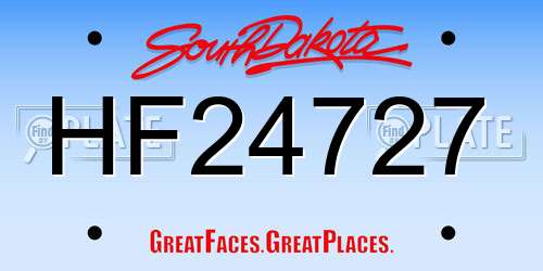 HF24727 South Dakota License Plate