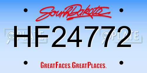 HF24772 South Dakota License Plate