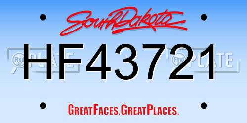 HF43721 South Dakota License Plate