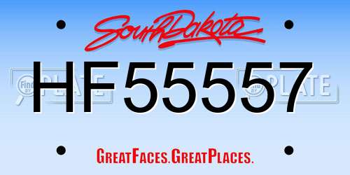 HF55557 South Dakota License Plate