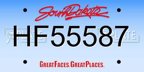 HF55587 South Dakota License Plate