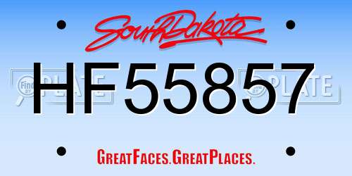 HF55857 South Dakota License Plate