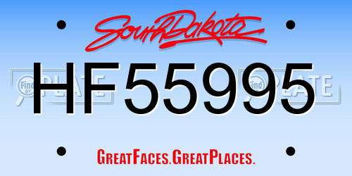 HF55995 South Dakota License Plate