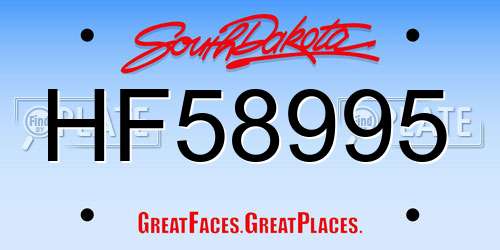 HF58995 South Dakota License Plate