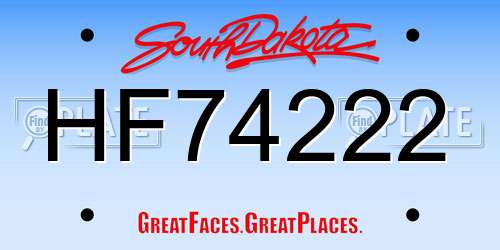 HF74222 South Dakota License Plate